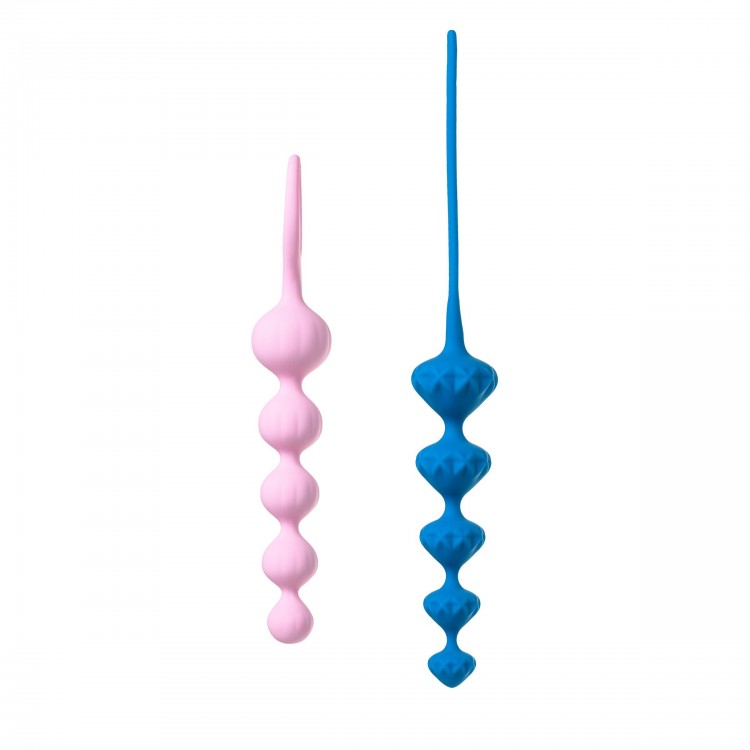 Набор из 2 цветных анальных цепочек Satisfyer Beads