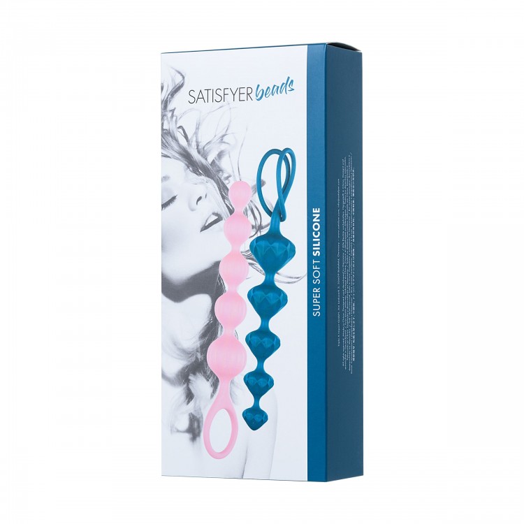 Набор из 2 цветных анальных цепочек Satisfyer Beads