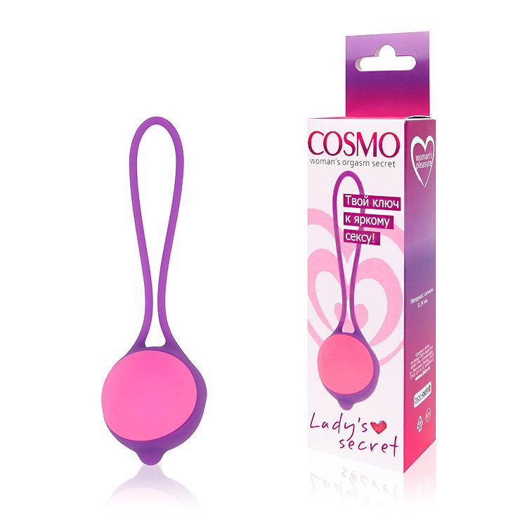 Фиолетово-розовый вагинальный шарик Cosmo Фиолетово-розовый вагинальный шарик Cosmo