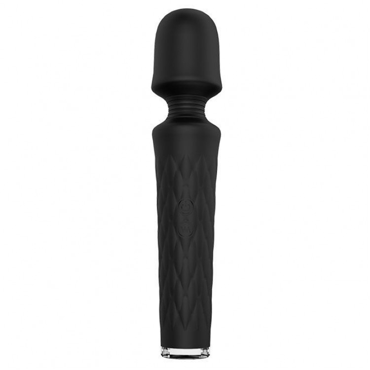 Чёрный перезаряжаемый жезловый вибратор JOYRUSH MASSAGER