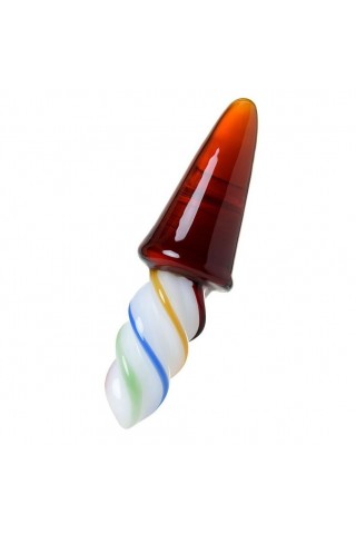Коническая стеклянная анальная втулка Sexus Glass - 16 см.