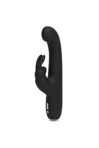 Чёрный вибратор Slimline G-Spot Rechargeable Rabbit Vibrator - 24,1 см.