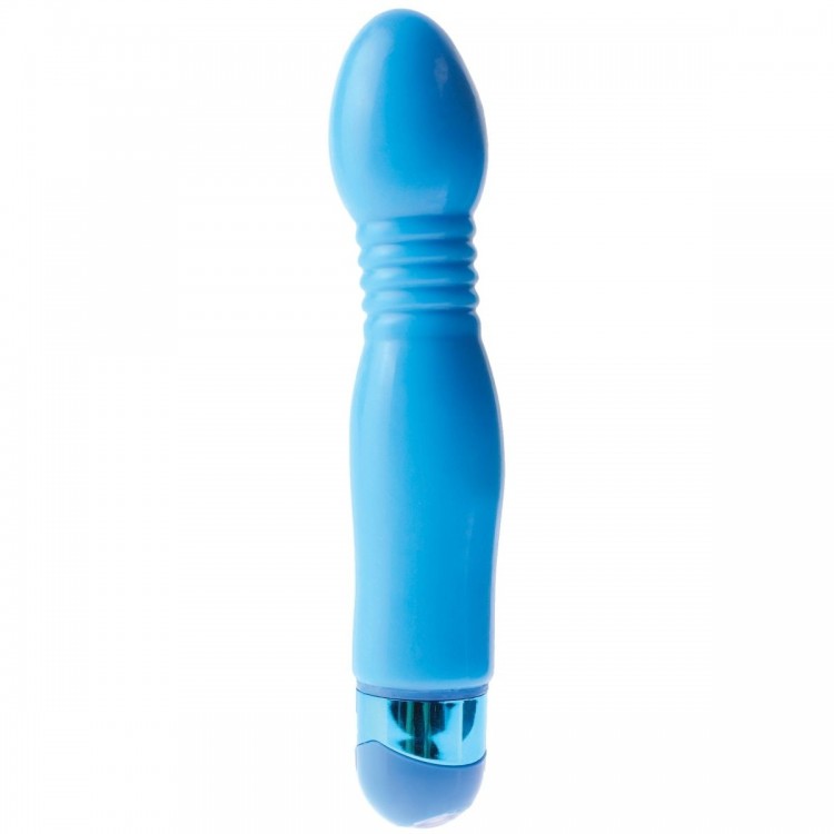 Голубой гибкий вибромассажер Powder Puff Massager - 17,1 см.