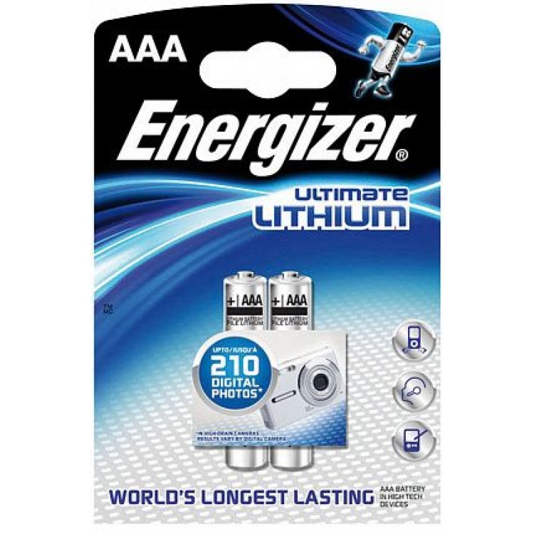 Батарейки Energizer Ultimate Lithium FR03/L92 AAA - 2 шт.