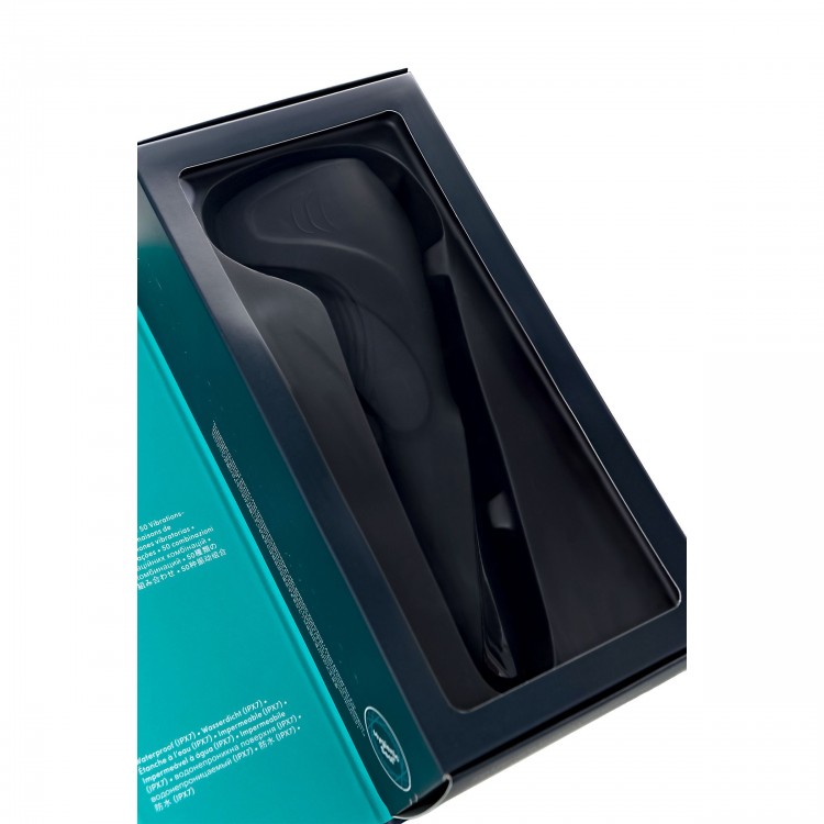 Чёрный нереалистичный мастурбатор с вибрацией Satisfyer Men Wand