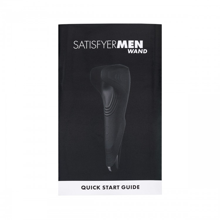 Чёрный нереалистичный мастурбатор с вибрацией Satisfyer Men Wand