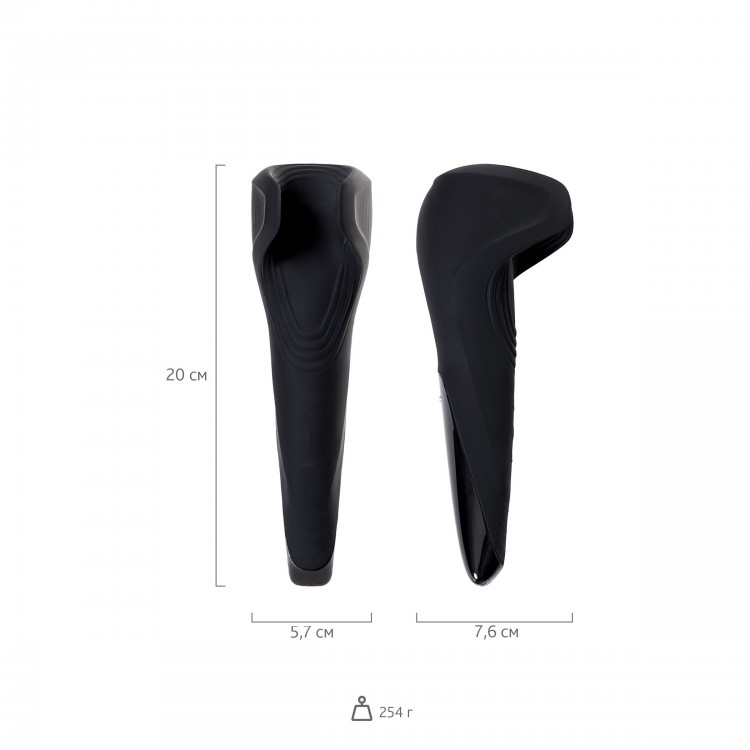 Чёрный нереалистичный мастурбатор с вибрацией Satisfyer Men Wand