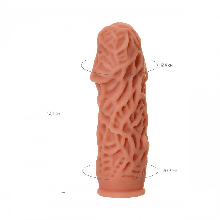 Насадка на фаллос с рельефными складочками Extreme Sleeve 012 S-size - 12,7 см. Насадка на фаллос с рельефными складочками Extreme Sleeve 012 S-size - 12,7 см.