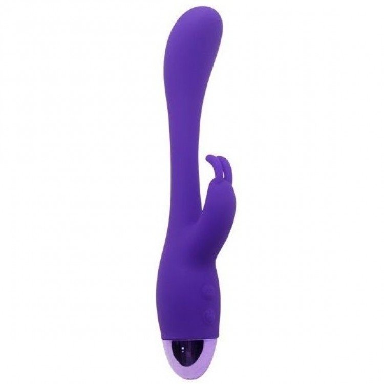 Фиолетовый вибратор INDULGENCE Elated Rabbit - 23 см.
