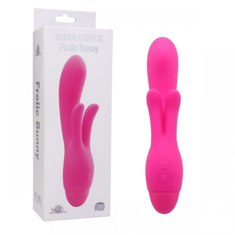 Розовый вибратор INDULGENCE Frolic Bunny - 18,5 см. Розовый вибратор INDULGENCE Frolic Bunny - 18,5 см.