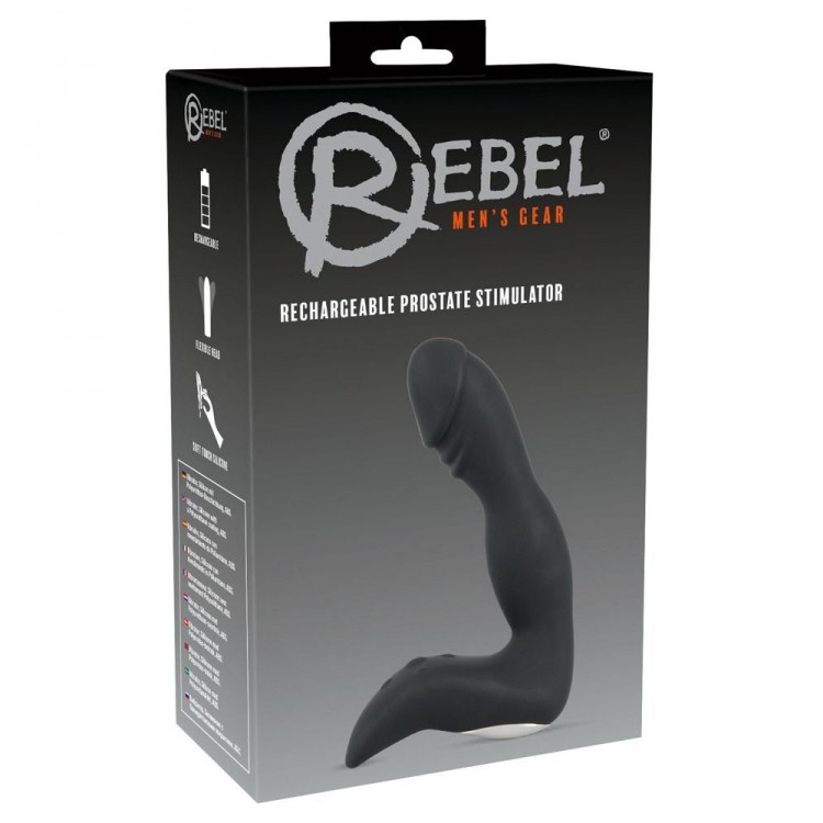 Черный перезаряжаемый вибростимулятор простаты Rechargeable Prostate Stimulator
