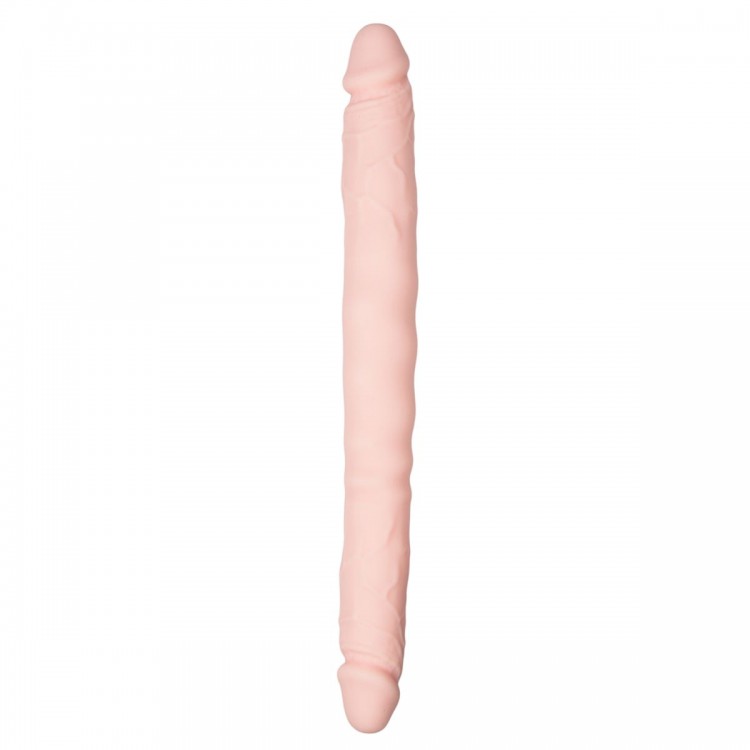 Телесный двусторонний фаллоимитатор Double End Dildo - 30 см.