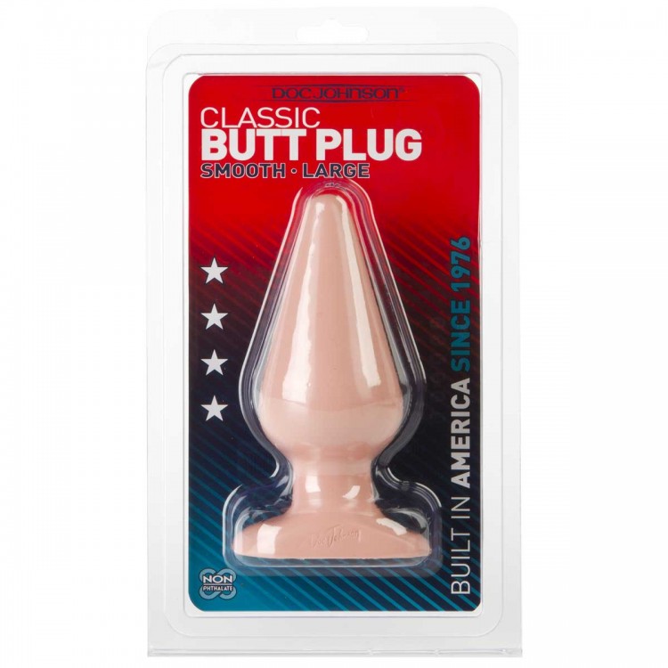 Анальная пробка телесного цвета Butt Plugs Smooth Classic Large - 14 см.