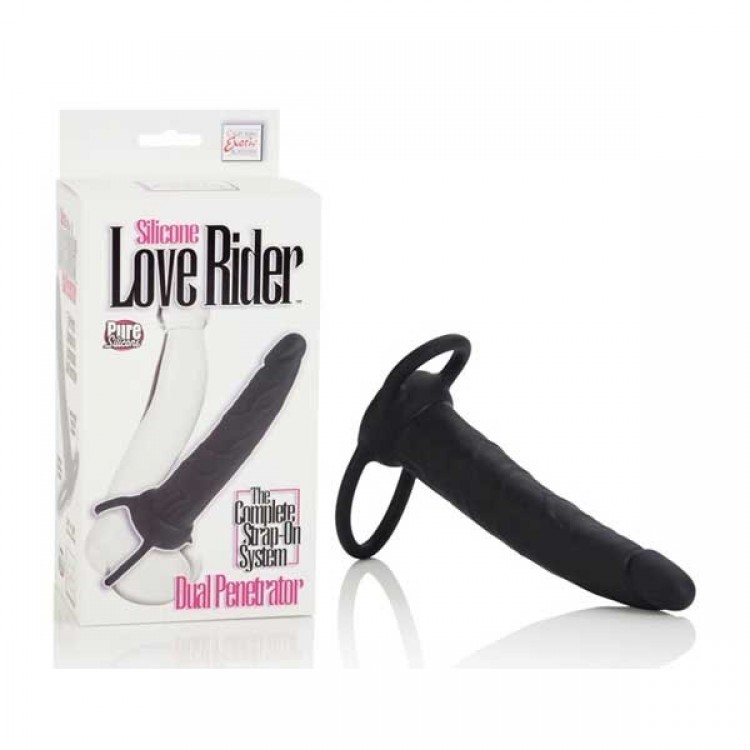 Насадка на пенис Silicone Love Rider Dual Penetrator для двойного проникновения - 14 см.