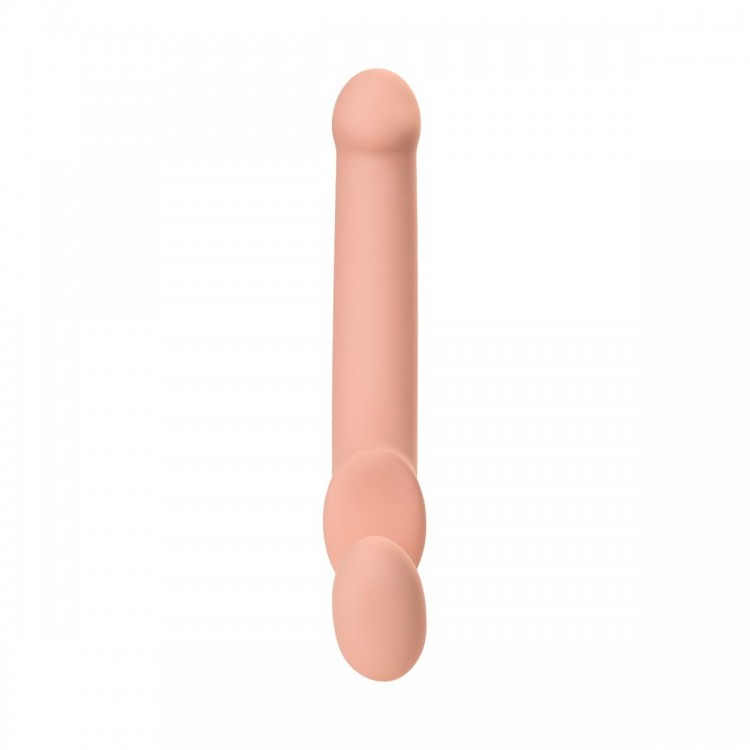 Телесный безремневой страпон Silicone Bendable Strap-On XL