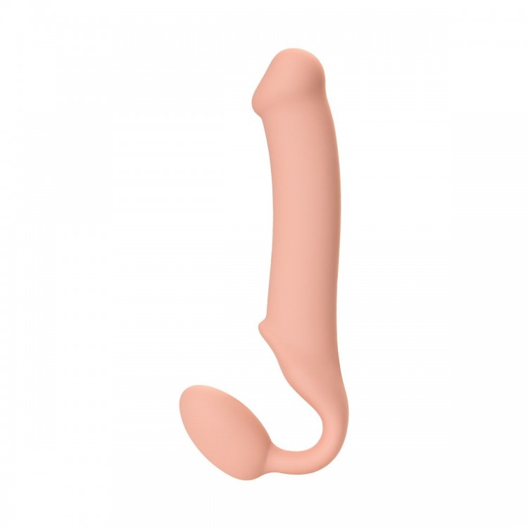 Телесный безремневой страпон Silicone Bendable Strap-On XL