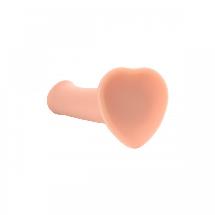 Телесный фаллос на присоске Silicone Bendable Dildo L - 19 см.
