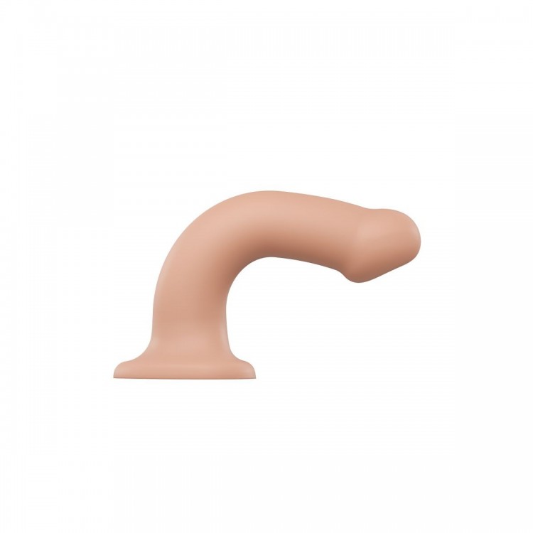 Телесный фаллос на присоске Silicone Bendable Dildo L - 19 см.