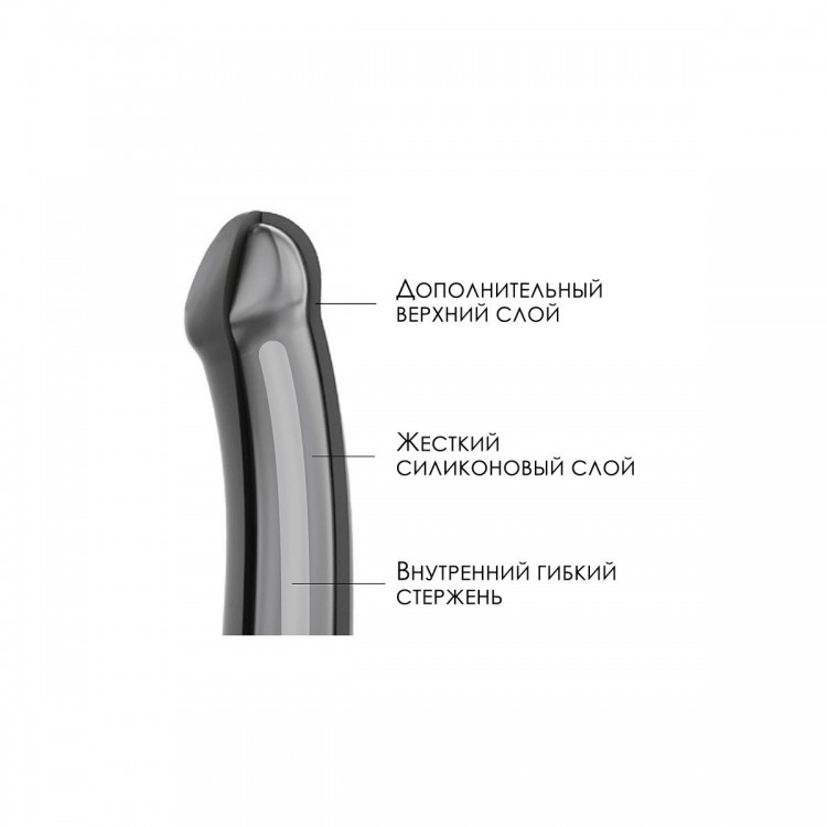 Черный фаллос на присоске Silicone Bendable Dildo M - 18 см.