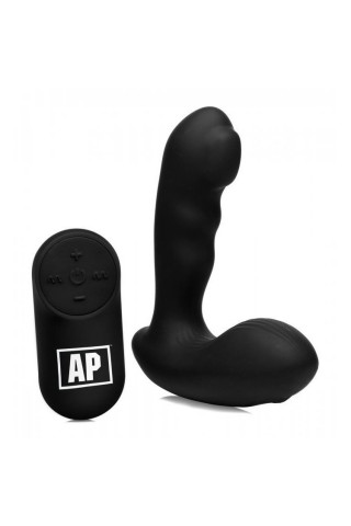 Черный стимулятор простаты Alpha-Pro 7X P-Milker Silicone Prostate Stimulator with Milking Bead