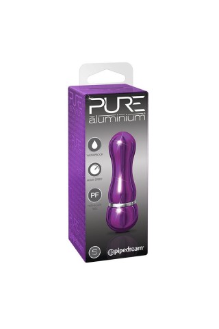 Фиолетовый алюминиевый вибратор PURPLE SMALL - 7,5 см.