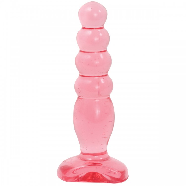 Розовая анальная пробка Crystal Jellies 5" Anal Delight - 14 см.