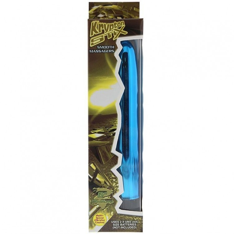 Голубой вибратор KRYPTON STIX 6 MASSAGER - 15,2 см.