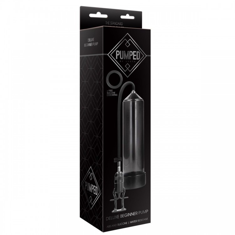 Черная вакуумная помпа для мужчин с насосом в виде поршня Deluxe Beginner Pump Черная вакуумная помпа для мужчин с насосом в виде поршня Deluxe Beginner Pump