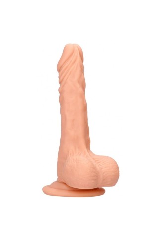 Телесный фаллоимитатор Realistic Dildo With Balls - 23 см.