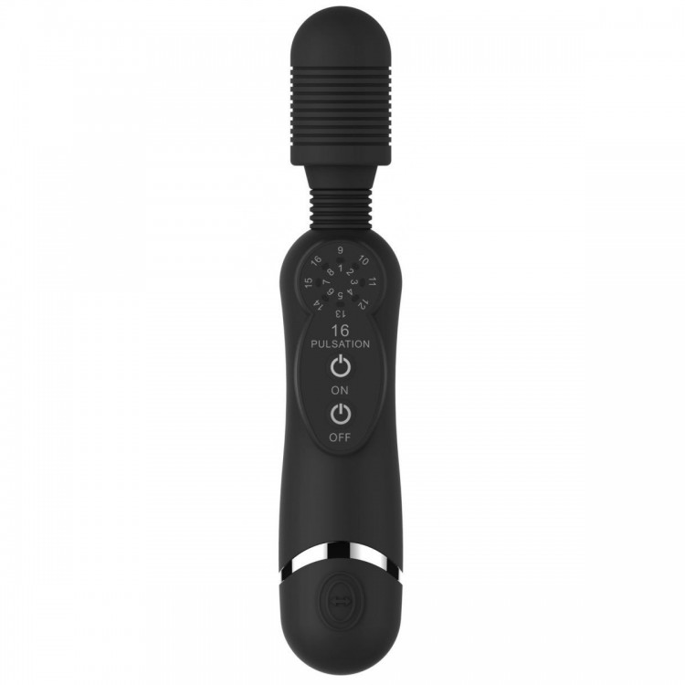 Черный универсальный массажер Silicone Massage Wand - 20 см.