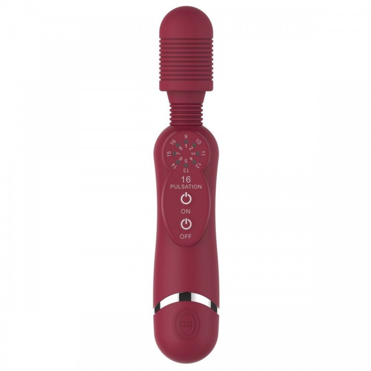 Красный универсальный массажер Silicone Massage Wand - 20 см.