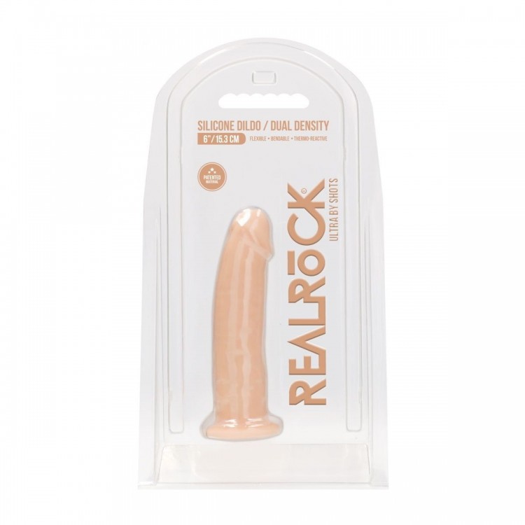 Телесный фаллоимитатор без мошонки Silicone Dildo Without Balls - 15,3 см.