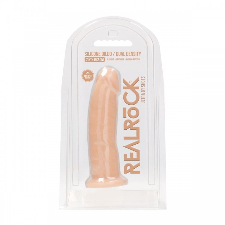 Телесный фаллоимитатор без мошонки Silicone Dildo Without Balls - 19,2 см.