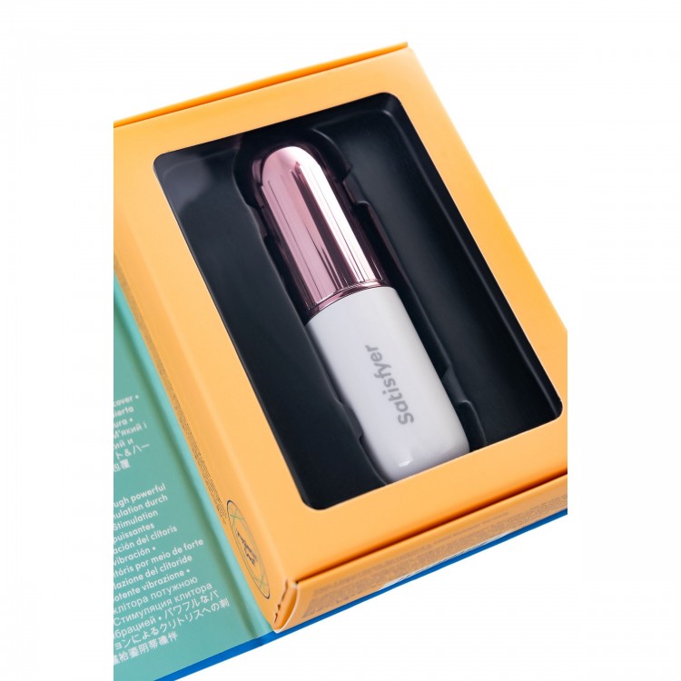 Бело-золотистая перезаряжаемая вибропулька Satisfyer Secret Affair