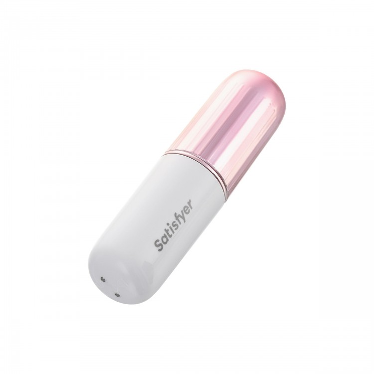 Бело-золотистая перезаряжаемая вибропулька Satisfyer Secret Affair