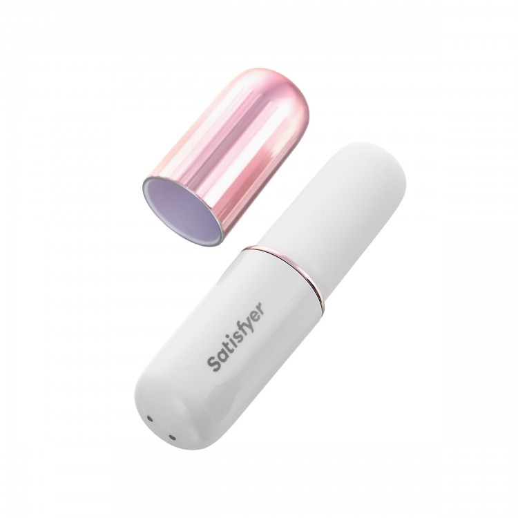 Бело-золотистая перезаряжаемая вибропулька Satisfyer Secret Affair