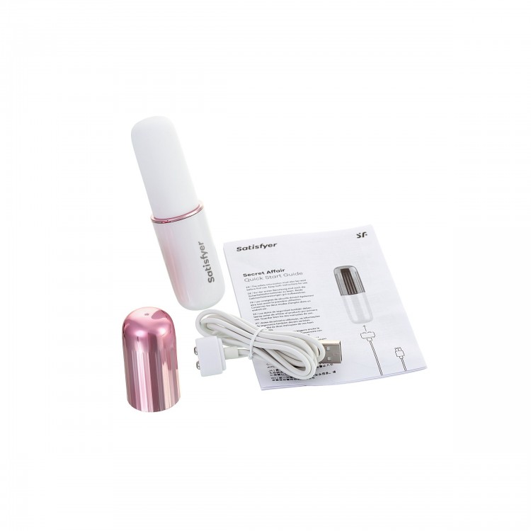 Бело-золотистая перезаряжаемая вибропулька Satisfyer Secret Affair