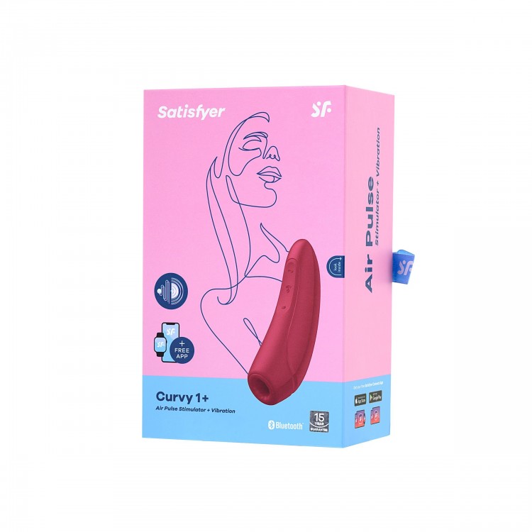 Бордовый вакуум-волновой стимулятор Satisfyer Curvy 1+