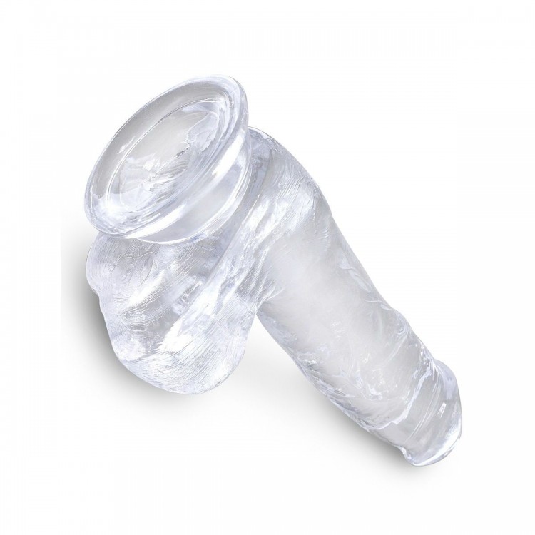 Прозрачный фаллоимитатор King Cock Clear 6" Cock with Balls - 17,8 см.