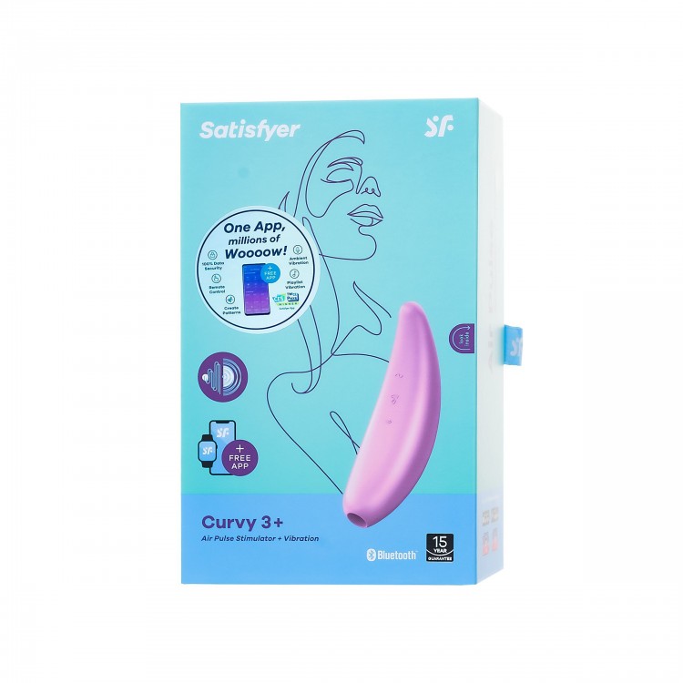 Розовый вакуум-волновой стимулятор Satisfyer Curvy 3+