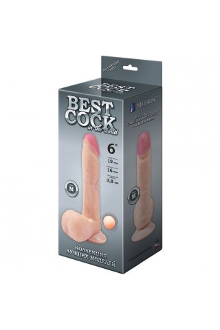 Телесный фаллоимитатор на присоске BEST COCK 6 - 19 см.