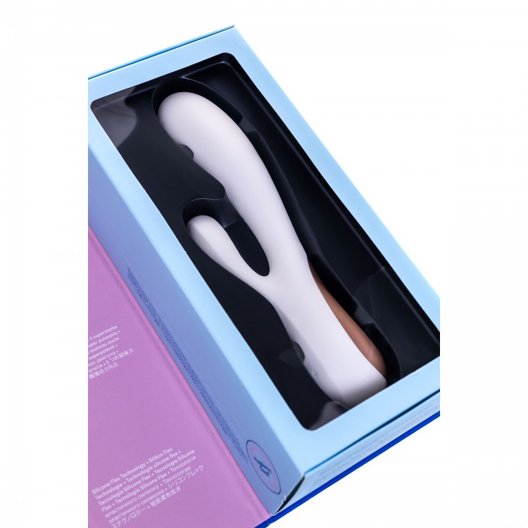 Белый вибратор-кролик Satisfyer Mono Flex с управлением через приложение - 20,4 см.