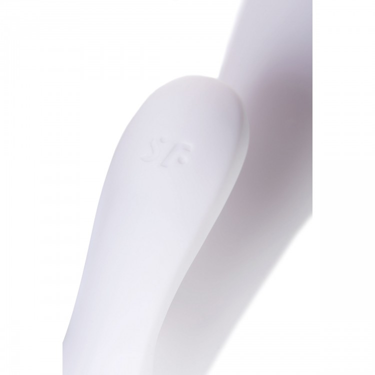 Белый вибратор-кролик Satisfyer Mono Flex с управлением через приложение - 20,4 см.