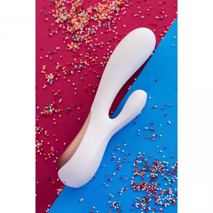 Белый вибратор-кролик Satisfyer Mono Flex с управлением через приложение - 20,4 см.