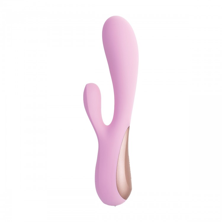 Розовый вибратор-кролик Satisfyer Mono Flex с управлением через приложение - 20,4 см.