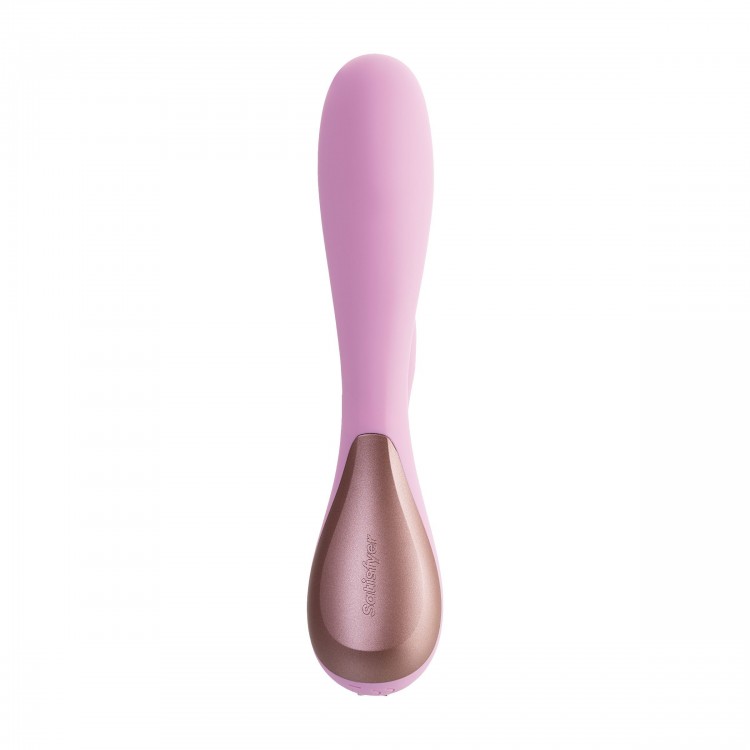 Розовый вибратор-кролик Satisfyer Mono Flex с управлением через приложение - 20,4 см.