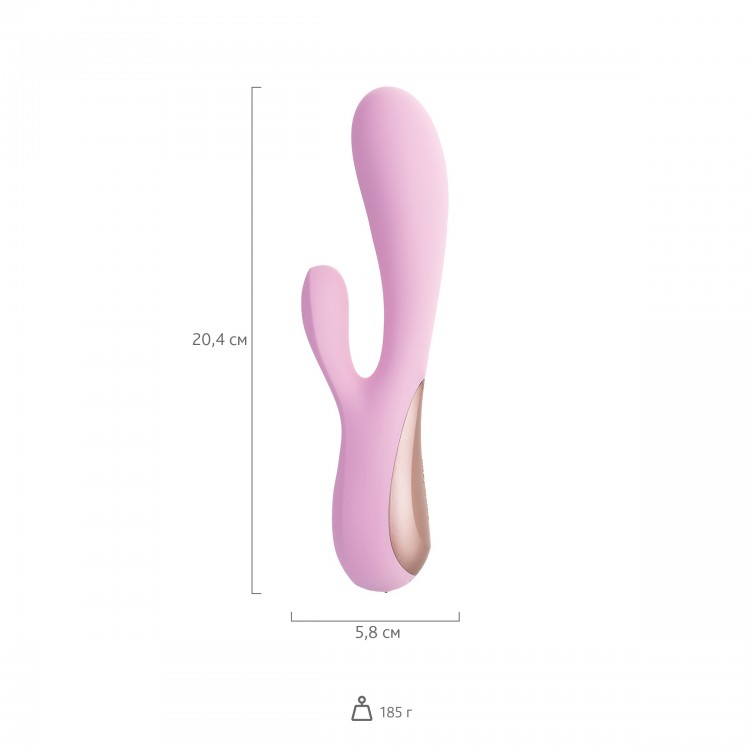 Розовый вибратор-кролик Satisfyer Mono Flex с управлением через приложение - 20,4 см.