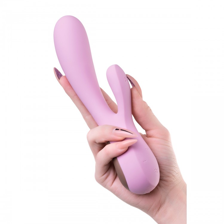 Розовый вибратор-кролик Satisfyer Mono Flex с управлением через приложение - 20,4 см.