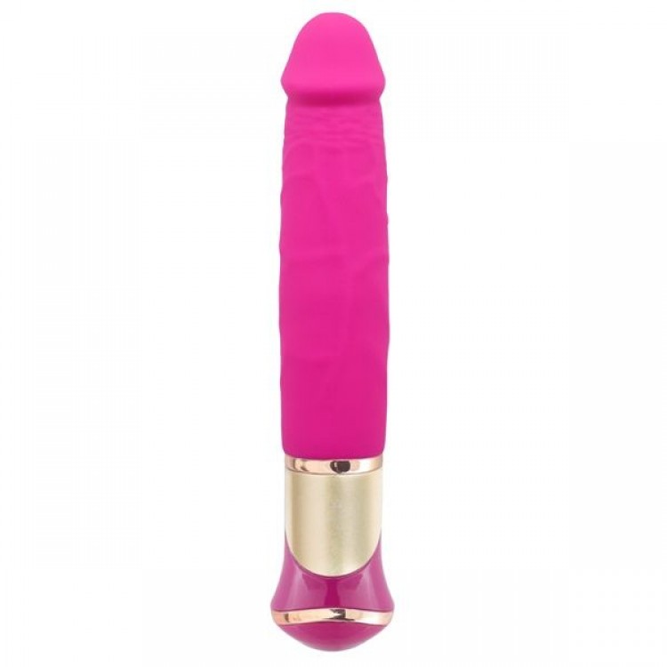 Ярко-розовый вибратор ECSTASY Deluxe Rowdy Dong - 21,5 см.