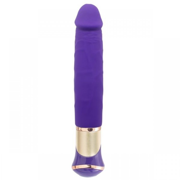 Фиолетовый вибратор ECSTASY Deluxe Rowdy Dong - 21,5 см.
